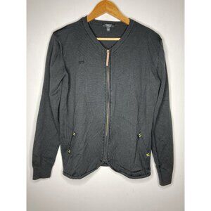 McDonald’s Timeless Elements Black Zip Up Cardigan Women's Size Large READ